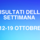 I risultati della settimana 12-19 Ottobre